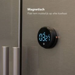 Nimma® Kookwekker - Digitale Keukenwekker - Magnetisch - Incl. Timer En Stopwatch - Draaiknop - Led - Zwart -Merkloos Winkel 1200x1200 3963