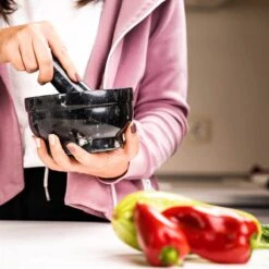 Coninx Vijzel - Mortier Met Stamper - Kruidenstamper - Ø15 X H8CM - Zwart Marmer Gepolijst -Merkloos Winkel 1200x1200 4033