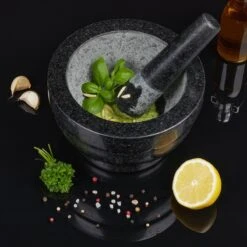 Relaxdays Vijzel En Stamper Graniet - Kruidenstamper - Kruiden Vermaler - Mortier - 1 L -Merkloos Winkel 1200x1200 4038