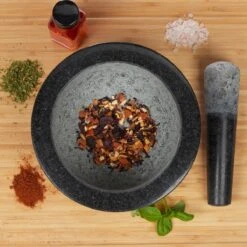 Relaxdays Vijzel En Stamper Graniet - Kruidenstamper - Kruiden Vermaler - Mortier - 1 L -Merkloos Winkel 1200x1200 4039