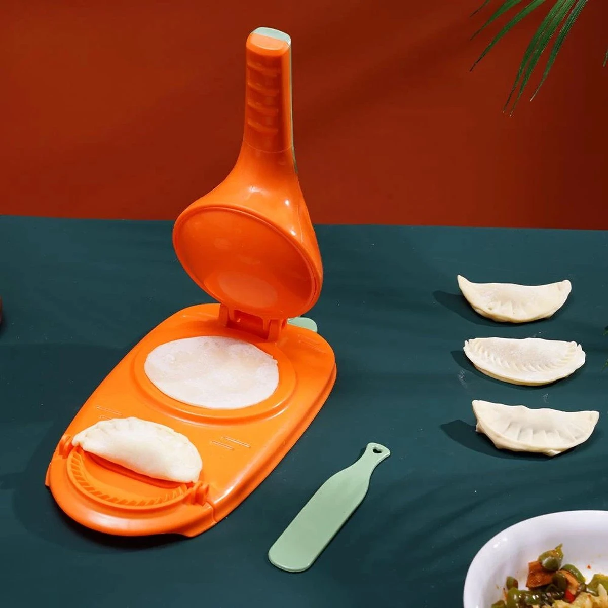Pymiq® Dumpling Maker 2 In 1 - Multifunctioneel - Deeg Pers & Knoedelvorm - Keuken Accessoires - Ook Voor Pastei, Empanada En Ravioli - Dumplings Machine - Maak Eenvoudig Zelf Je Dumplings - Oranje 3 Pymiq® Dumpling Maker 2 In 1 - Multifunctioneel - Deeg Pers & Knoedelvorm - Keuken Accessoires - Ook Voor Pastei, Empanada En Ravioli - Dumplings Machine - Maak Eenvoudig Zelf Je Dumplings - Oranje - Afbeelding 3