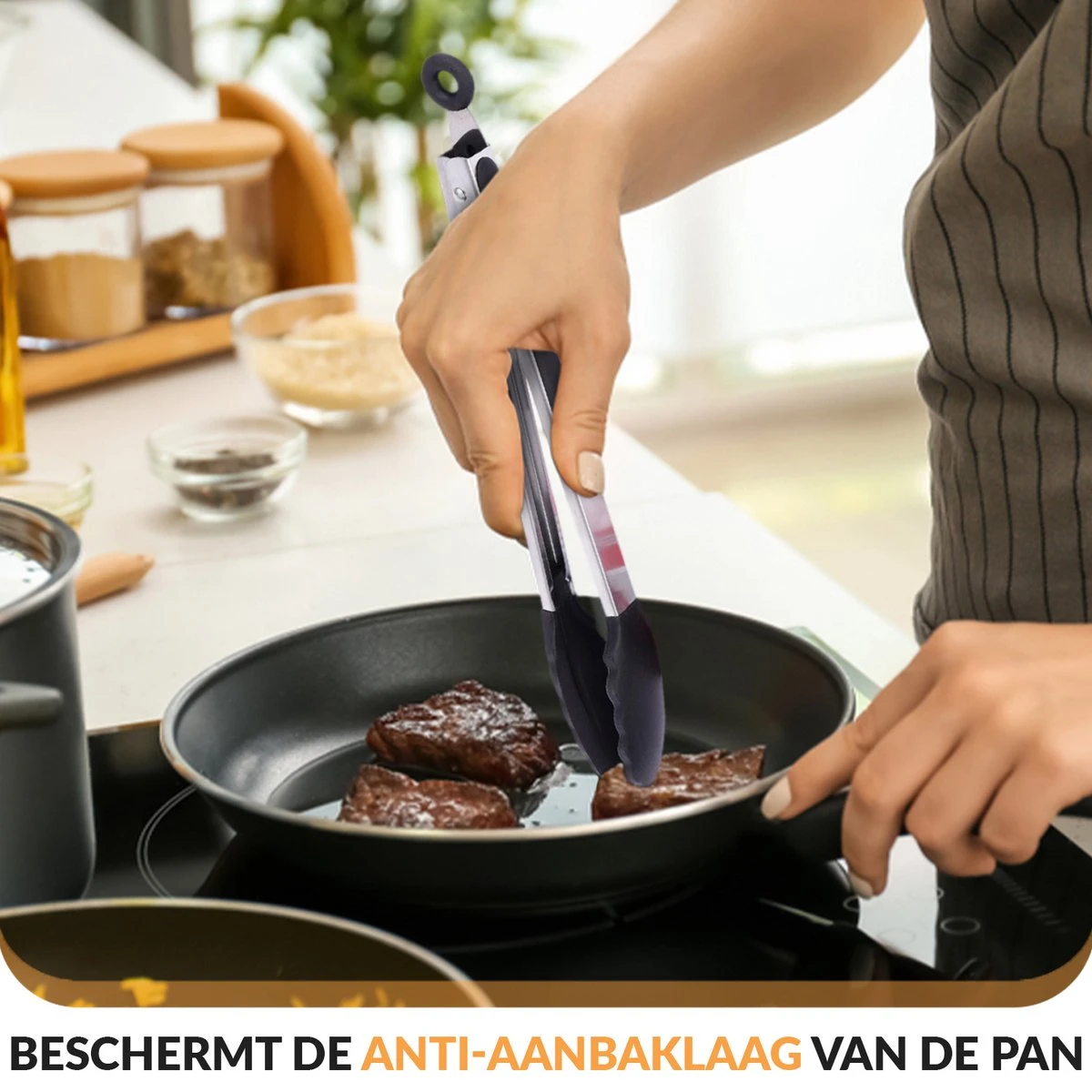 Merkloos Vleestang Voor In De Keuken Keukentang Serveertang BBQ Tang Accesoires Barbecuetang – Roestvrij Staal En Siliconen – Set Van 2 6 Merkloos Vleestang Voor In De Keuken Keukentang Serveertang BBQ Tang Accesoires Barbecuetang – Roestvrij Staal En Siliconen – Set Van 2 - Afbeelding 6