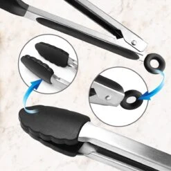 Merkloos Vleestangen 2 Stuk Swissl - Salade Tang – Bbq Tang – 2 Siliconen Tangen - 26cm En 36cm – Serveertang - Keukentang - Barbecue Tang - Zwart -Merkloos Winkel 1200x1200 4258