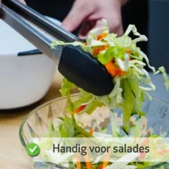 Merkloos Vleestangen 2 Stuk Swissl - Salade Tang – Bbq Tang – 2 Siliconen Tangen - 26cm En 36cm – Serveertang - Keukentang - Barbecue Tang - Zwart -Merkloos Winkel 1200x1200 4259