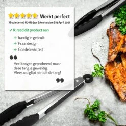 Merkloos Vleestangen 2 Stuk Swissl - Salade Tang – Bbq Tang – 2 Siliconen Tangen - 26cm En 36cm – Serveertang - Keukentang - Barbecue Tang - Zwart -Merkloos Winkel 1200x1200 4260
