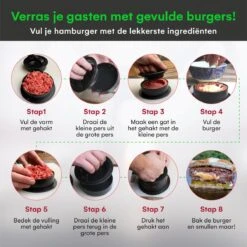TTD Hamburgerpers En Hamburgermaker - Gehaktvorm Voor Hamburgers - Ook Voor Miniburgers En Gevulde Burgers - Vaatwasserbestendig - BPA Vrij - Inclusief 100 Waxpapiertjes - Zwart 9 TTD Hamburgerpers En Hamburgermaker - Gehaktvorm Voor Hamburgers - Ook Voor Miniburgers En Gevulde Burgers - Vaatwasserbestendig - BPA Vrij - Inclusief 100 Waxpapiertjes - Zwart -Merkloos Winkel 1200x1200 4290
