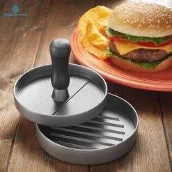 Hamburgerpers - Antiaanbaklaag - BBQ Set - RVS - Incl. 10x Waxpapiertjes -Merkloos Winkel 1200x1200 4298