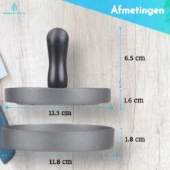 Hamburgerpers - Antiaanbaklaag - BBQ Set - RVS - Incl. 10x Waxpapiertjes -Merkloos Winkel 1200x1200 4299