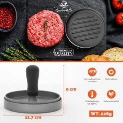 Gastro & Co Hamburgerpers - Inclusief 50 Waxpapiertje - Roestvrij Stalen Hamburger Pers Met Non-stick Zinken Coating Antiaanbaklaag - 11,7 Cm Diameter 9 Gastro & Co Hamburgerpers - Inclusief 50 Waxpapiertje - Roestvrij Stalen Hamburger Pers Met Non-stick Zinken Coating Antiaanbaklaag - 11,7 Cm Diameter -Merkloos Winkel 1200x1200 4305