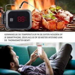 Draadloze BBQ Thermometer Met App - Bluetooth Kerntemperatuur - Wireless - Grill - Rookoven - Vleesthermometer - Barbecue 8 Draadloze BBQ Thermometer Met App - Bluetooth Kerntemperatuur - Wireless - Grill - Rookoven - Vleesthermometer - Barbecue -Merkloos Winkel 1200x1200 4337