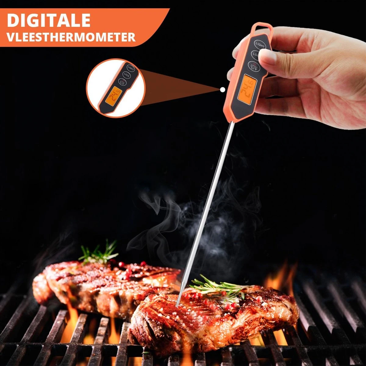 Mancor Voedselthermometer - Keukenthermometer - RVS 5 Mancor Voedselthermometer - Keukenthermometer - RVS - Afbeelding 5