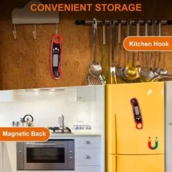 Merkloos Brauch TP900 Digitale Thermometer Voor Keuken, Koken, Voedsel Melk, Vlees, BBQ, Water, Thee Voor Binnen En Buiten, Waterdicht, RVS, Ultrasnel Rood -Merkloos Winkel 1200x1200 4409