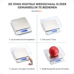 Keukenweegschaal Digitaal Met Kom - Precisie Weegschaal RVS - 2000g X 0.1g -Merkloos Winkel 1200x1200 4416