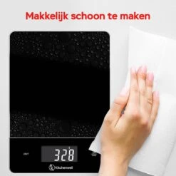 Kitchenwell Digitale Precisie Keukenweegschaal – Weegschaal Keuken - 1gr - 15kg – Tarra Functie - Zwart -Merkloos Winkel 1200x1200 4423