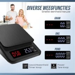 REVALL Digitale Precisie Keukenweegschaal - 0,5g Tot 3kg - Inclusief Batterijen - Zwart -Merkloos Winkel 1200x1200 4428