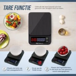REVALL Digitale Precisie Keukenweegschaal - 0,5g Tot 3kg - Inclusief Batterijen - Zwart -Merkloos Winkel 1200x1200 4429