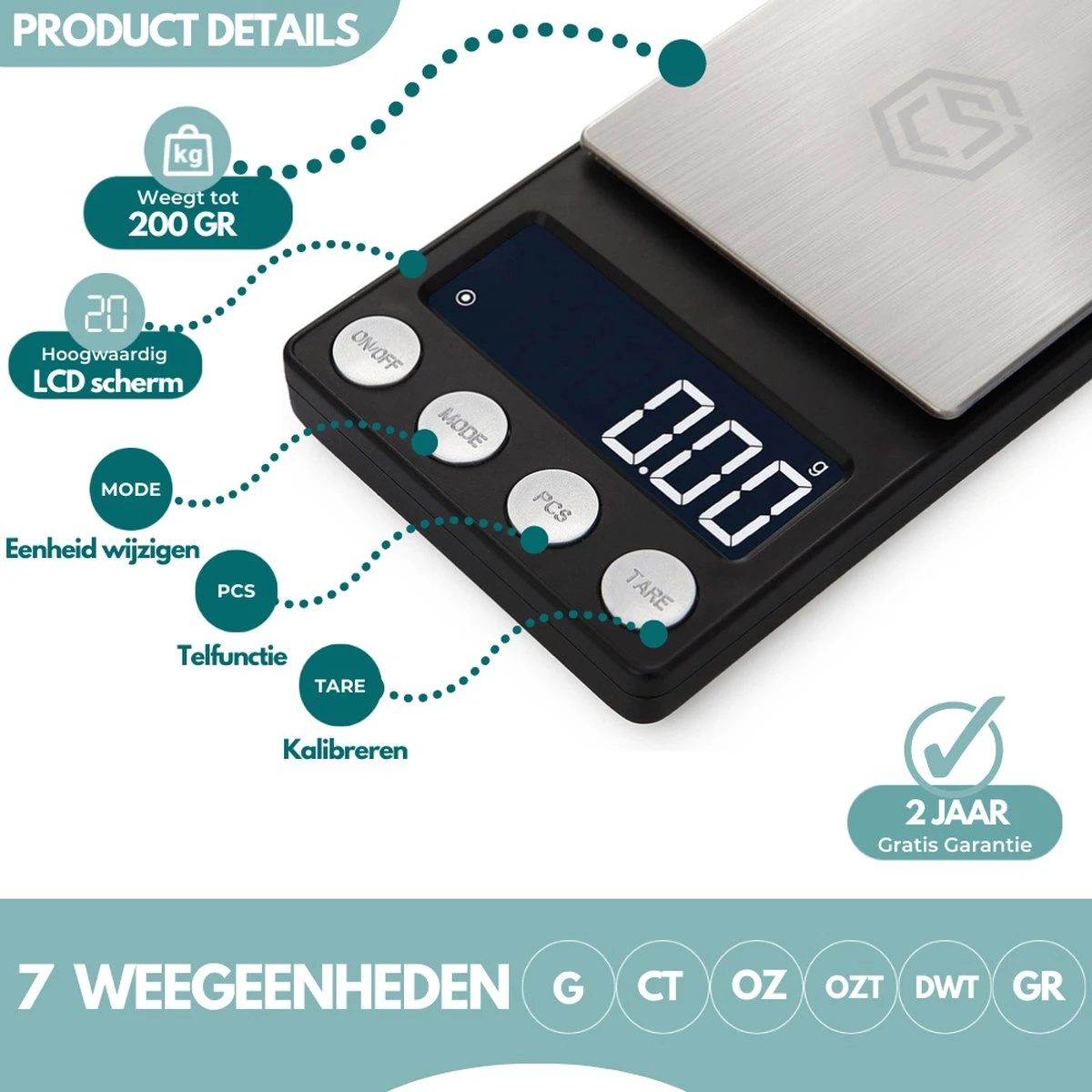 Ease Electronicz Digitale Mini Precisie Keukenweegschaal - 0,01 Tot 500 Gram - 14.2 X 7.5 Cm - Pocket Scale Op Batterij - Weegschaal Keuken 5 Ease Electronicz Digitale Mini Precisie Keukenweegschaal - 0,01 Tot 500 Gram - 14.2 X 7.5 Cm - Pocket Scale Op Batterij - Weegschaal Keuken - Afbeelding 5