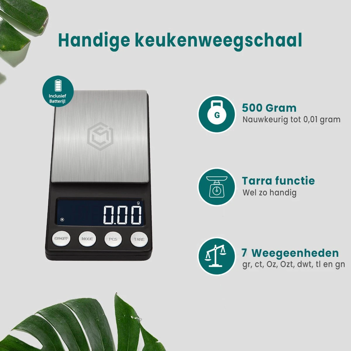 Ease Electronicz Digitale Mini Precisie Keukenweegschaal - 0,01 Tot 500 Gram - 14.2 X 7.5 Cm - Pocket Scale Op Batterij - Weegschaal Keuken 6 Ease Electronicz Digitale Mini Precisie Keukenweegschaal - 0,01 Tot 500 Gram - 14.2 X 7.5 Cm - Pocket Scale Op Batterij - Weegschaal Keuken - Afbeelding 6