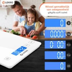 Lekro Digitale Precisie Keukenweegschaal – Weegschaal Keuken - 1gr Tot 15kg – Tarra Functie - Wit -Merkloos Winkel 1200x1200 4449