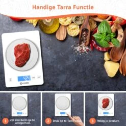 Lekro Digitale Precisie Keukenweegschaal – Weegschaal Keuken - 1gr Tot 15kg – Tarra Functie - Wit -Merkloos Winkel 1200x1200 4453