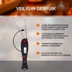 Mancor Vleesthermometer BBQ Thermometer Digitaal Keukenthermometer Accessoires Voedselthermometer - Inklapbaar -Merkloos Winkel 1200x1200 4469