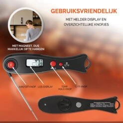Mancor Vleesthermometer BBQ Thermometer Digitaal Keukenthermometer Accessoires Voedselthermometer - Inklapbaar -Merkloos Winkel 1200x1200 4470