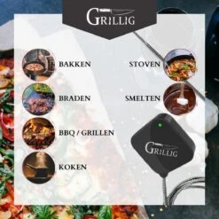 Grillig - Smart Vleesthermometer - Draadloze BBQ Thermometer - Geschikt Voor BBQ - Oven - Grill - Fornuis - Inclusief Batterij En App -Merkloos Winkel 1200x1200 4502