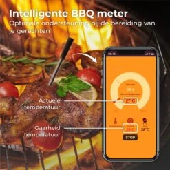 Nuvance - Vleesthermometer Draadloos Met App - BBQ Thermometer Met Bluetooth - Meater - Oventhermometer - BBQ Accesoires - RVS -Merkloos Winkel 1200x1200 4547