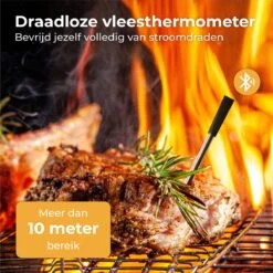 Nuvance - Vleesthermometer Draadloos Met App - BBQ Thermometer Met Bluetooth - Meater - Oventhermometer - BBQ Accesoires - RVS -Merkloos Winkel 1200x1200 4549
