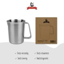 Krumble Maatbeker Met Schenktuit - Maatbekers - Meetbeker Voor Koken En Bakken - Maatkan - Kookgerei - Mengbeker - Blender Beker - RVS - 500 Ml - 9 X 9,5 X 11 Cm (lxbxh) - Zilver -Merkloos Winkel 1200x1200 4567