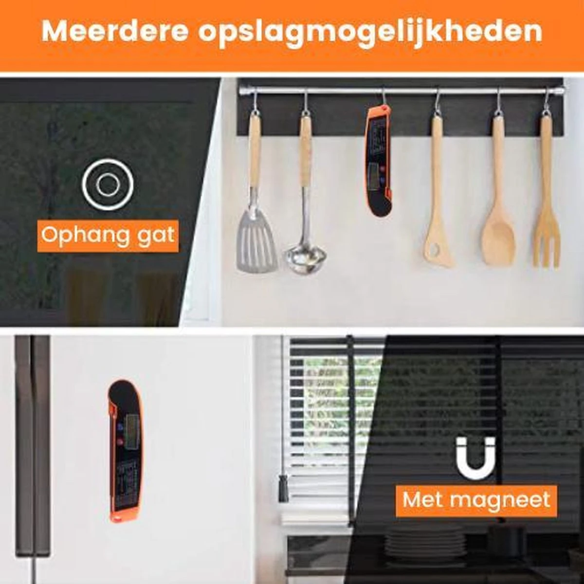 Digitale Vleesthermometer Waterdicht - BBQ Thermometer - Kernthermometer - Suikerthermometer – Kookthermometer Voor Vloeistof 5 Digitale Vleesthermometer Waterdicht - BBQ Thermometer - Kernthermometer - Suikerthermometer – Kookthermometer Voor Vloeistof - Afbeelding 5