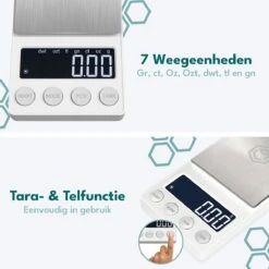 Ease Electronicz Digitale Mini Precisie Keukenweegschaal Wit - 0,01 Tot 200 Gram - 14.2 X 7.5 Cm - Pocket Scale Op Batterij - Weegschaal Keuken -Merkloos Winkel 1200x1200 4582