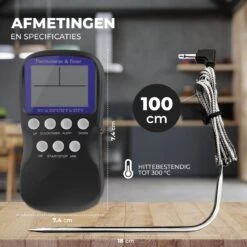 Seidon® Digitale Vleesthermometer Set – BBQ- En Oventhermometer – 0°C Tot 300°C – Kernthermometer Met 1 Sonde – Suikerthermometer - Kookthermometer 9 Seidon® Digitale Vleesthermometer Set – BBQ- En Oventhermometer – 0°C Tot 300°C – Kernthermometer Met 1 Sonde – Suikerthermometer - Kookthermometer -Merkloos Winkel 1200x1200 4589