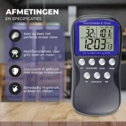 Seidon® Digitale Vleesthermometer Set – BBQ- En Oventhermometer – 0°C Tot 300°C – Kernthermometer Met 1 Sonde – Suikerthermometer - Kookthermometer 11 Seidon® Digitale Vleesthermometer Set – BBQ- En Oventhermometer – 0°C Tot 300°C – Kernthermometer Met 1 Sonde – Suikerthermometer - Kookthermometer -Merkloos Winkel 1200x1200 4591