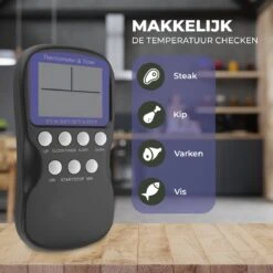 Seidon® Digitale Vleesthermometer Set – BBQ- En Oventhermometer – 0°C Tot 300°C – Kernthermometer Met 1 Sonde – Suikerthermometer - Kookthermometer 12 Seidon® Digitale Vleesthermometer Set – BBQ- En Oventhermometer – 0°C Tot 300°C – Kernthermometer Met 1 Sonde – Suikerthermometer - Kookthermometer -Merkloos Winkel 1200x1200 4592