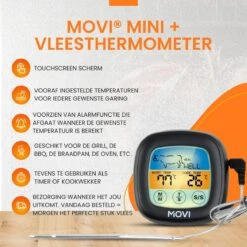 Movi® Mini+ Vleesthermometer - Bbq Thermometer – Kamado - Oventhermometer - Vleesthermometer Draadloos – Keukenthermometer - Suikerthermometer - Vloeistofthermometer – Barbecue Accessoires - Inclusief E-Book - Kookwekker - -Merkloos Winkel 1200x1200 4604