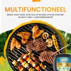 Movi® Mini+ Vleesthermometer - Bbq Thermometer – Kamado - Oventhermometer - Vleesthermometer Draadloos – Keukenthermometer - Suikerthermometer - Vloeistofthermometer – Barbecue Accessoires - Inclusief E-Book - Kookwekker - -Merkloos Winkel 1200x1200 4607