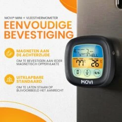 Movi® Mini+ Vleesthermometer - Bbq Thermometer – Kamado - Oventhermometer - Vleesthermometer Draadloos – Keukenthermometer - Suikerthermometer - Vloeistofthermometer – Barbecue Accessoires - Inclusief E-Book - Kookwekker - -Merkloos Winkel 1200x1200 4608