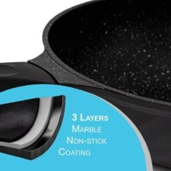 Marble Coating Wokpan Inductie - Met Glazen Deksel - Zwart - 30 Cm -Merkloos Winkel 1200x1200 461