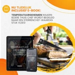 Movi® Mini+ Vleesthermometer - Bbq Thermometer – Kamado - Oventhermometer - Vleesthermometer Draadloos – Keukenthermometer - Suikerthermometer - Vloeistofthermometer – Barbecue Accessoires - Inclusief E-Book - Kookwekker - -Merkloos Winkel 1200x1200 4610