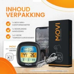Movi® Mini+ Vleesthermometer - Bbq Thermometer – Kamado - Oventhermometer - Vleesthermometer Draadloos – Keukenthermometer - Suikerthermometer - Vloeistofthermometer – Barbecue Accessoires - Inclusief E-Book - Kookwekker - -Merkloos Winkel 1200x1200 4611