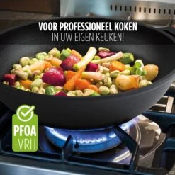 Rosmarino Black Line - Wokpan - Ø30cm - 100% PFAS & PFOA Vrij - Gegoten Aluminium - Non-stick Minerale Coating - Ergonomische Handgreep - Geschikt Voor Alle Warmtebronnen & Vaatwasser -Merkloos Winkel 1200x1200 463