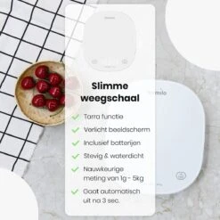Formilo Digitale Precisie Keukenweegschaal Met App - Weegschaal Keuken Met Tarra Functie - 1gr Tot 5kg - Inclusief Batterijen - Wit -Merkloos Winkel 1200x1200 4645