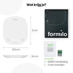 Formilo Digitale Precisie Keukenweegschaal Met App - Weegschaal Keuken Met Tarra Functie - 1gr Tot 5kg - Inclusief Batterijen - Wit -Merkloos Winkel 1200x1200 4646