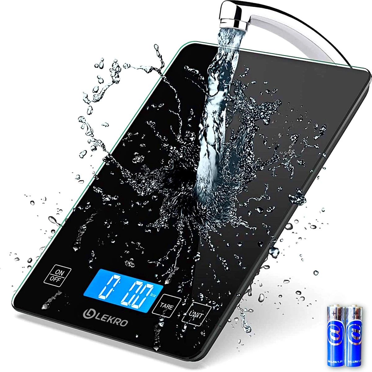Lekro Digitale Precisie Keukenweegschaal – Weegschaal Keuken - 1gr-15kg – Tarra Functie - Zwart 1 Lekro Digitale Precisie Keukenweegschaal – Weegschaal Keuken - 1gr-15kg – Tarra Functie - Zwart