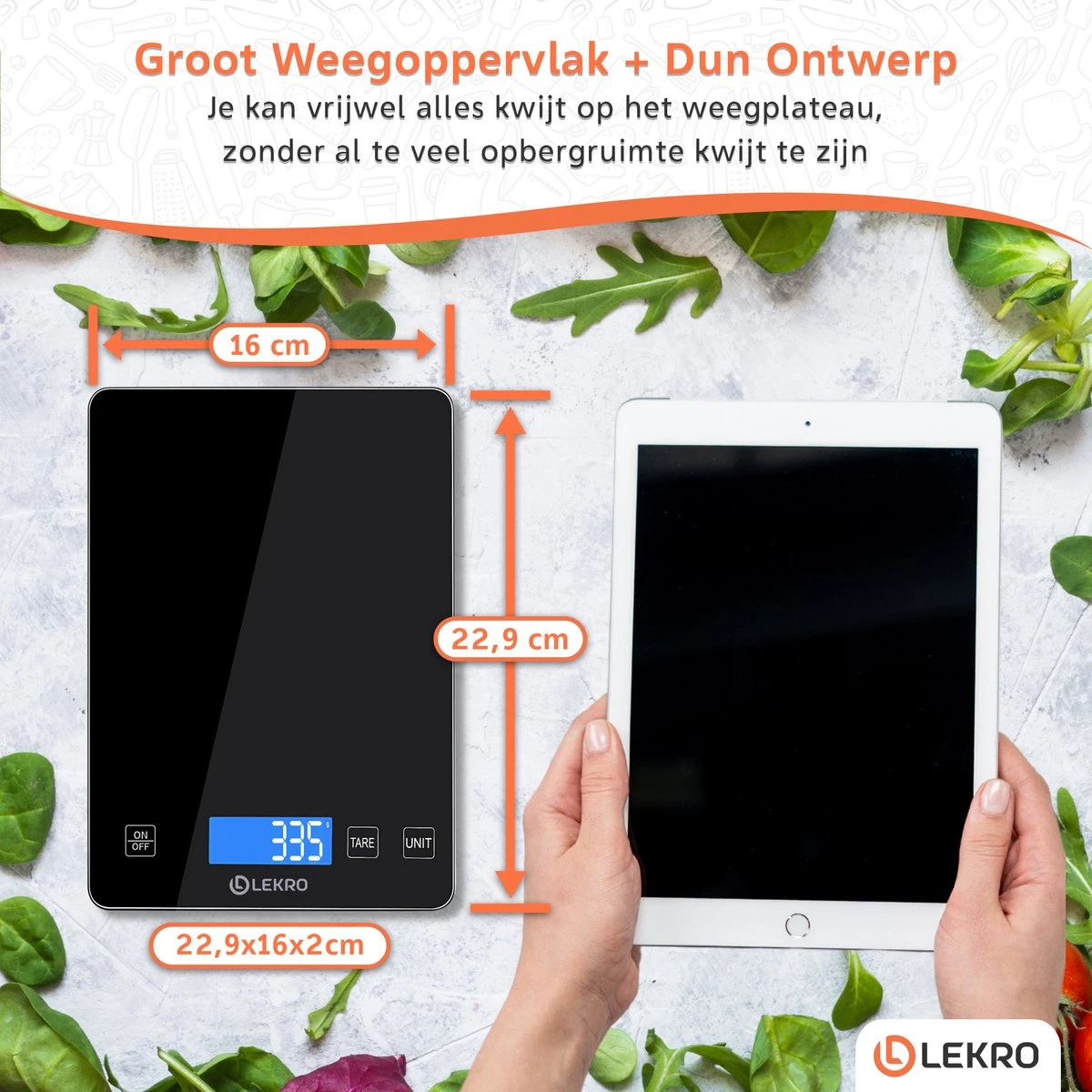 Lekro Digitale Precisie Keukenweegschaal – Weegschaal Keuken - 1gr-15kg – Tarra Functie - Zwart 3 Lekro Digitale Precisie Keukenweegschaal – Weegschaal Keuken - 1gr-15kg – Tarra Functie - Zwart - Afbeelding 3
