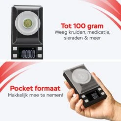Kitchenwell Digitale Mini Precisie Keukenweegschaal - 0,001 Tot 100 Gram - 11.0 X 6.3 Cm - Pocket Scale Op Batterij - Weegschaal Keuken -Merkloos Winkel 1200x1200 4695