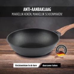 Rosmarino Black Line - Wokpan - Ø30cm - 100% PFAS & PFOA Vrij - Gegoten Aluminium - Non-stick Minerale Coating - Ergonomische Handgreep - Geschikt Voor Alle Warmtebronnen & Vaatwasser -Merkloos Winkel 1200x1200 470