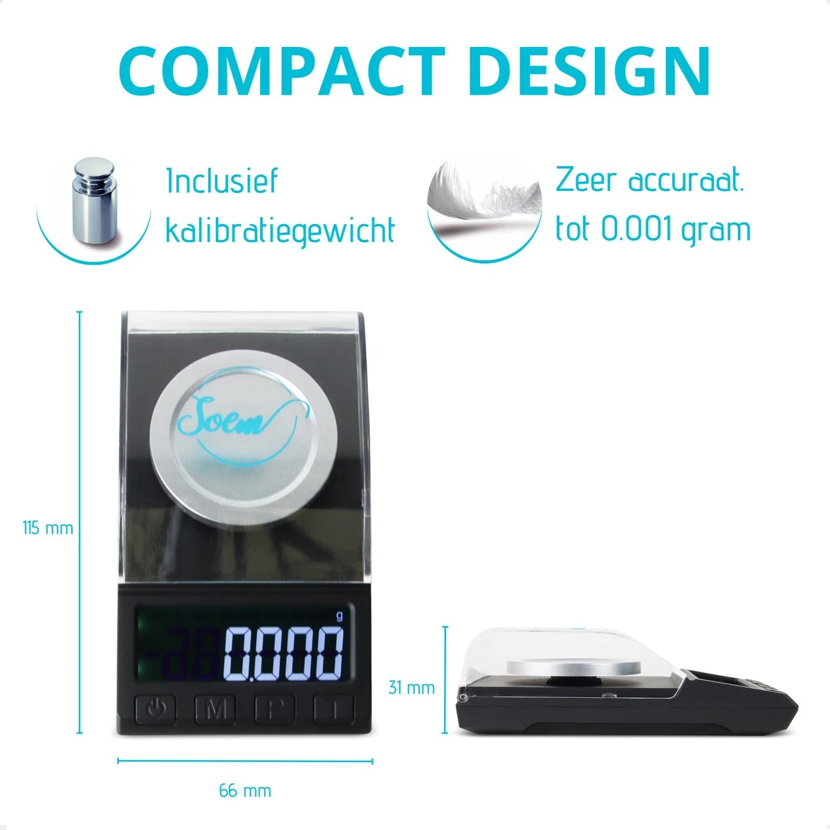 SOEM® Digitale Precisie Weegschaal - 0,001 Tot 50 Gram Tarra Functie - Pocket Scale - Juweliersweegschaal 6 SOEM® Digitale Precisie Weegschaal - 0,001 Tot 50 Gram Tarra Functie - Pocket Scale - Juweliersweegschaal - Afbeelding 6