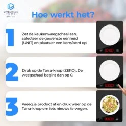 ViveGrace HOME® Digitale Precisie Keukenweegschaal - Met Tarra Functie - Gehard Glas - Incl Batterijen - Zwart -Merkloos Winkel 1200x1200 4747
